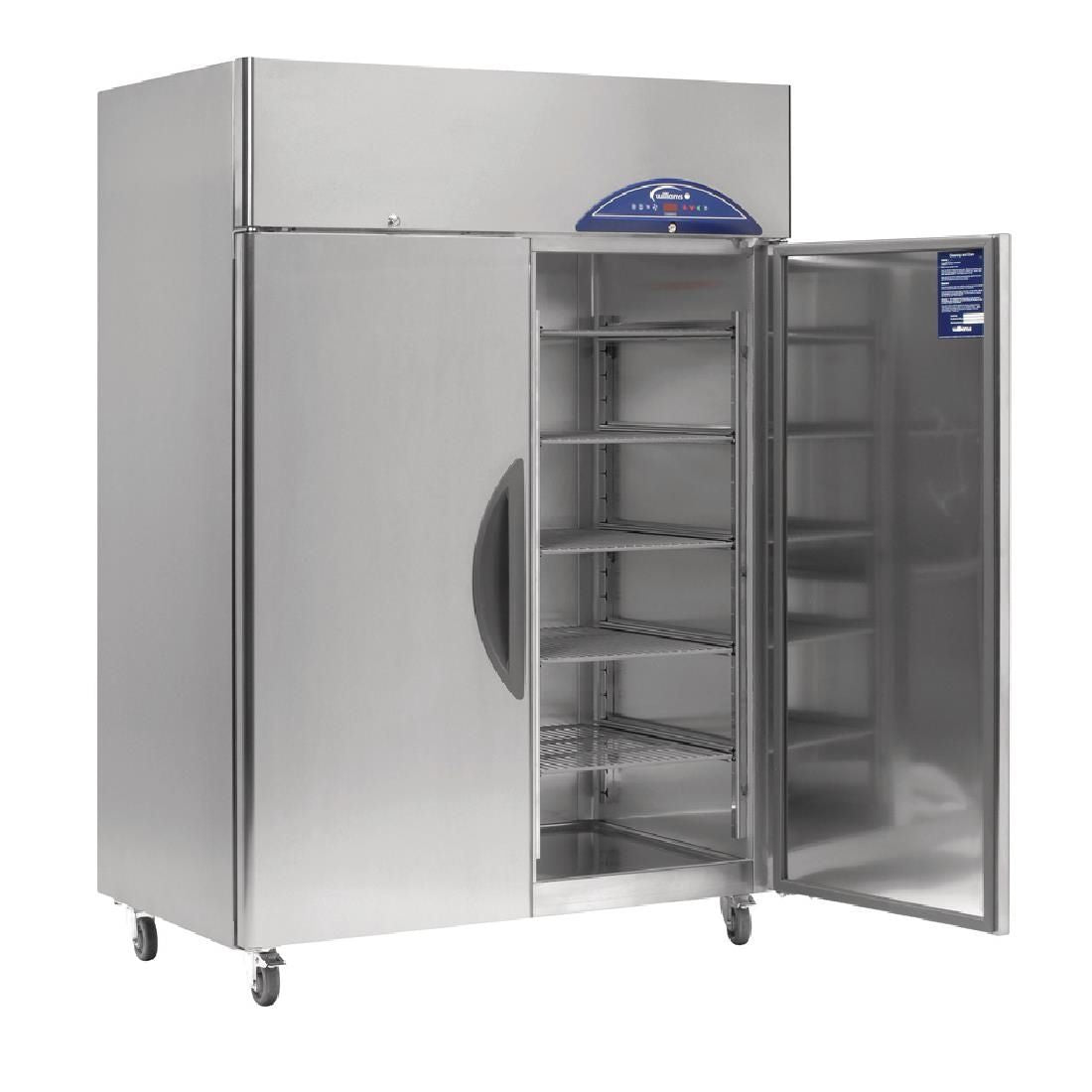 Williams Garnet Double Door Upright Fridge Stainless Steel 1295Ltr HG2T-SS