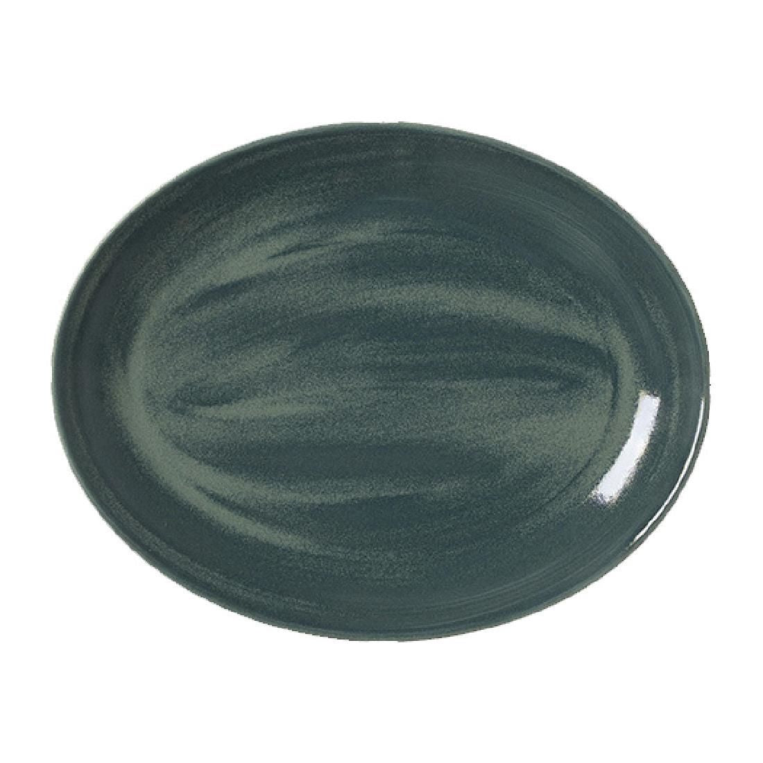 VV2130 Steelite Revolution Jade Oval Coupe Plate 342mm (Pack of 12)