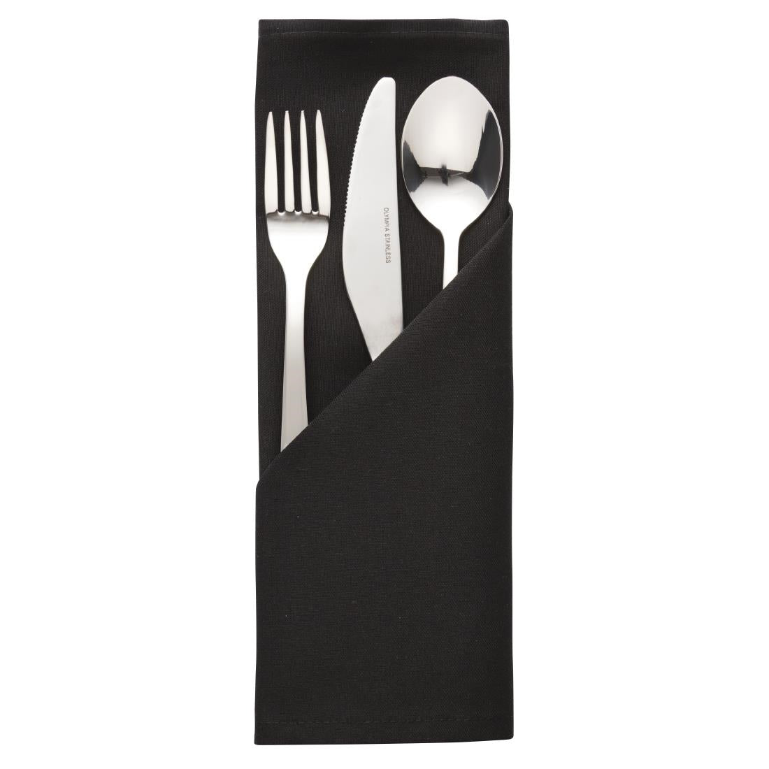 HB561 Occasions Polyester Napkins Black (10 pack)