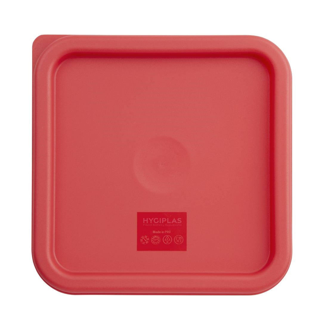 Vogue Square Food Storage Container Lid Red Medium