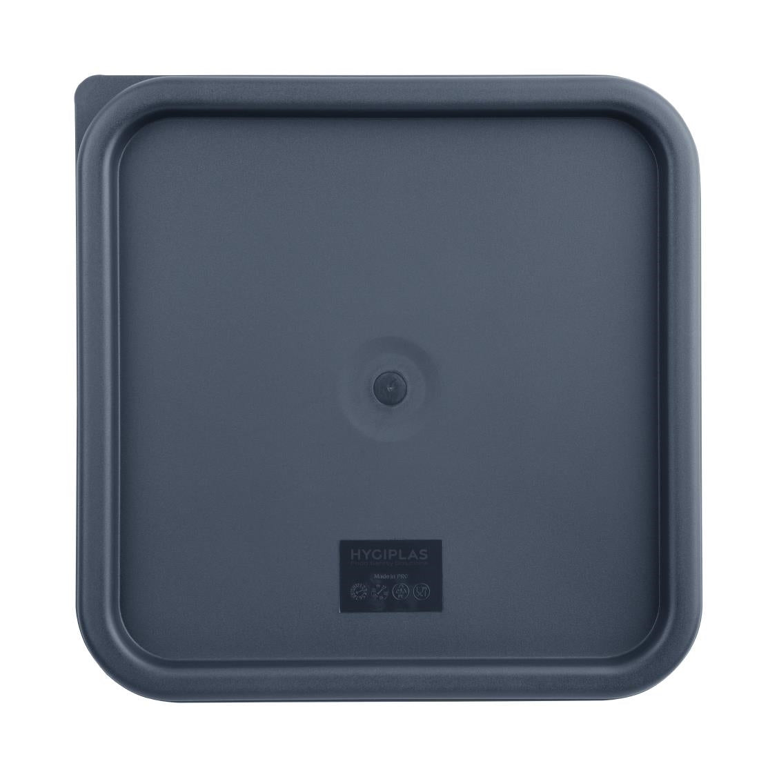 CF045 Vogue Polycarbonate Square Food Storage Container Lid Blue Large