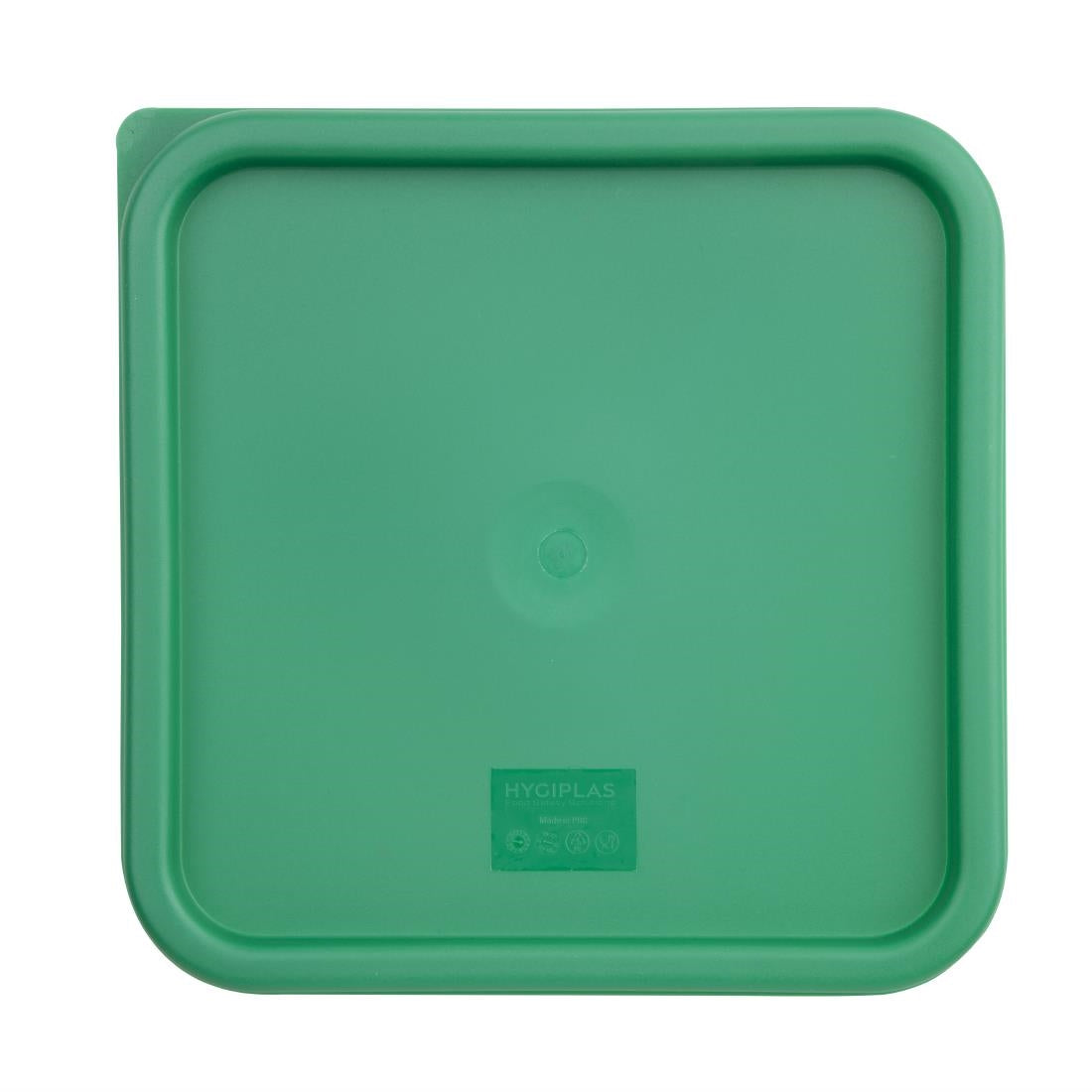 Vogue Polycarbonate Square Food Storage Container Lid Green Large