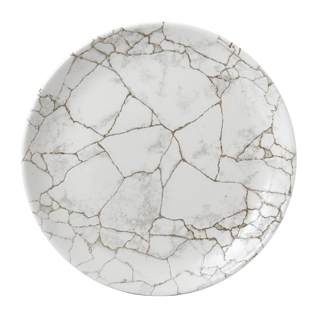 FJ801 Studio Prints Kintsugi Agate Grey Coupe Plate 10 1/4 " (Box 12)