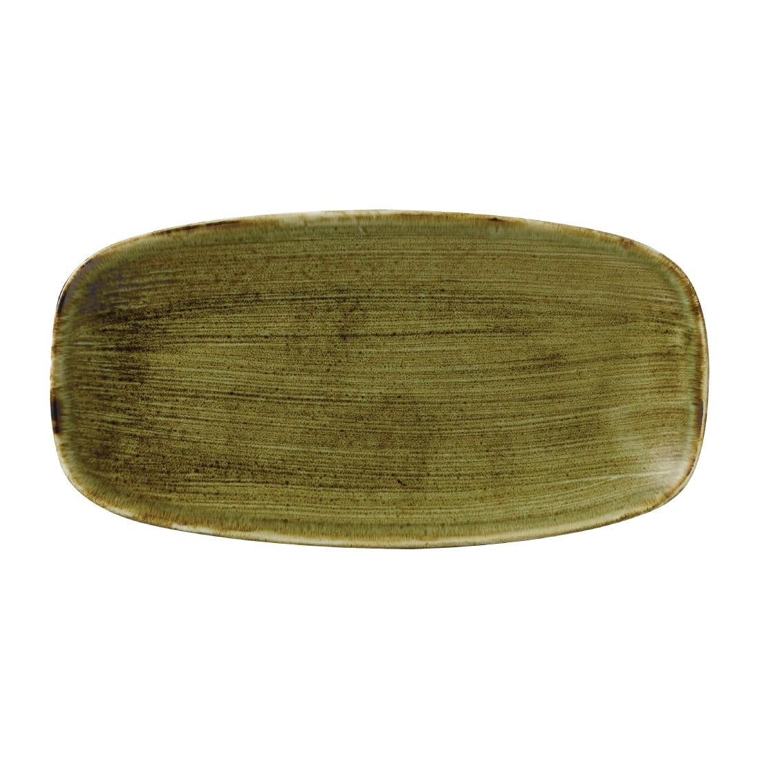 FJ936 Stonecast Plume Olive Chefs' Oblong Plate No. 3 11 3/4 x 6 " (Pack of 12)