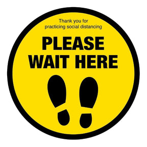 FN360 Please Wait Here Social Distancing Floor Graphic 200mm - JD Catering Equipment Solutions Ltd