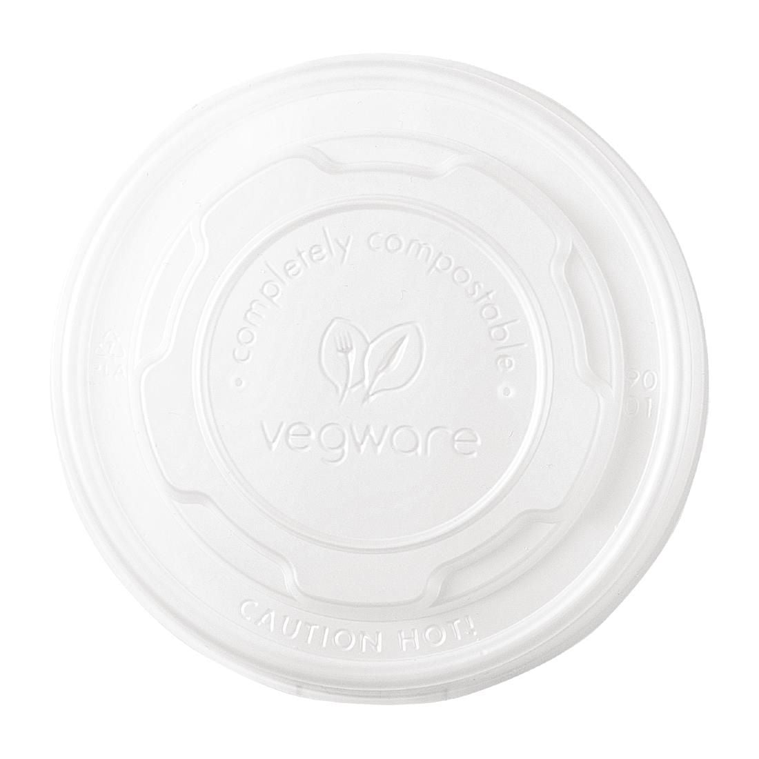 GH166 Vegware Compostable Hot Food Pot Flat Lids 170ml / 6oz and 230ml / 8oz