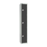 GR679-P Three Door Padlock Locker Graphite Grey