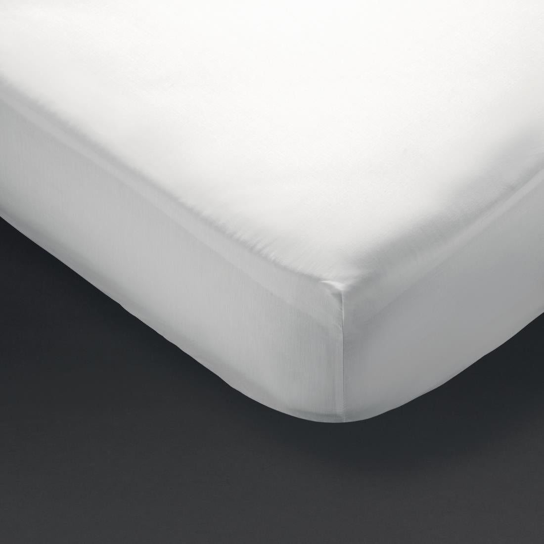 GT800 Mitre Comfort Percale Fitted Sheet White Double