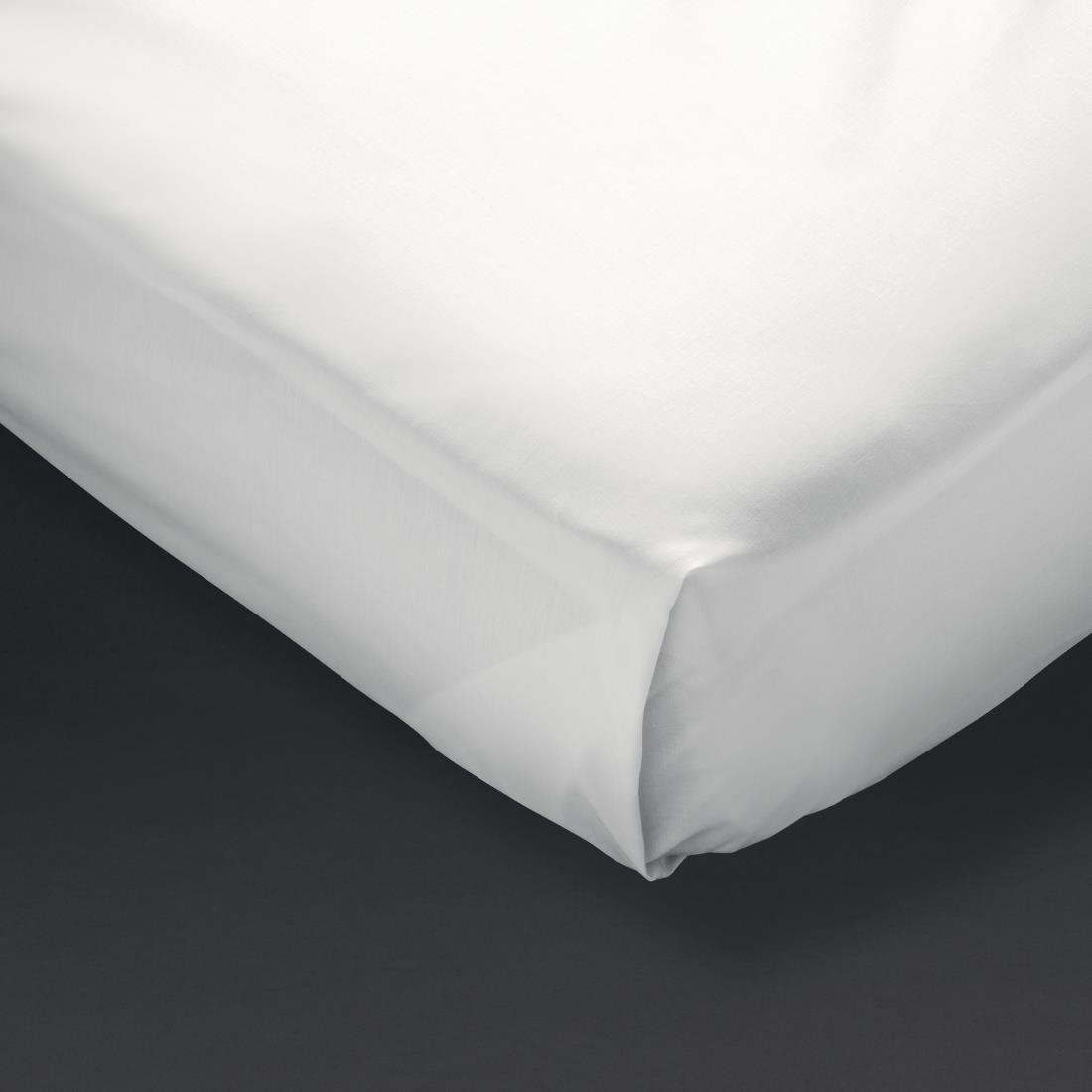 GT807 Mitre Comfort Percale Flat Sheet White Super King