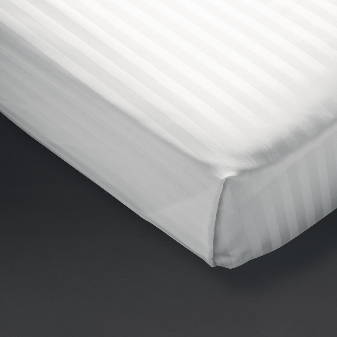 GT847 Mitre Comfort Satin Flat Sheet White King Size