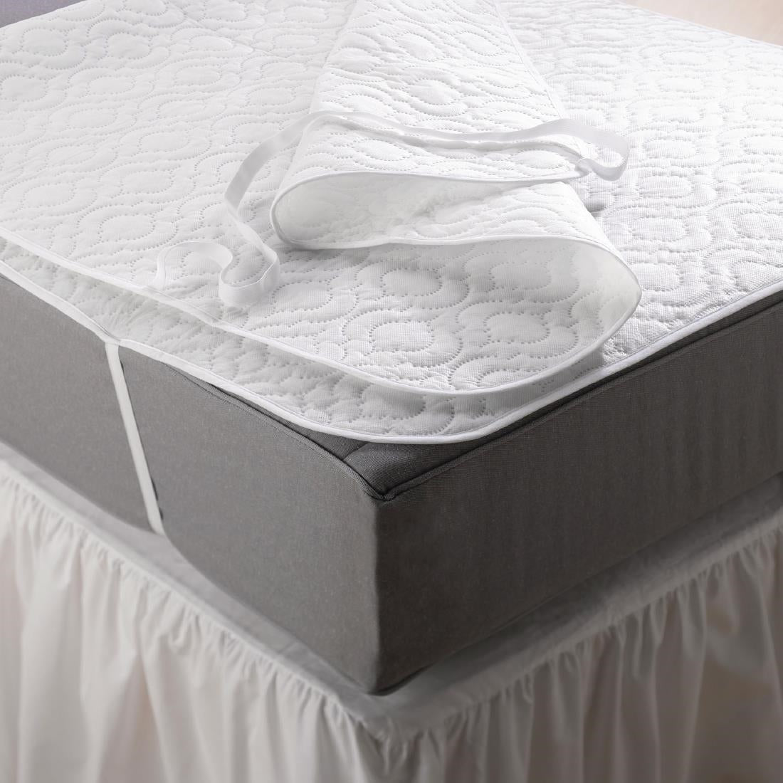 GU562 Mitre Essentials Quilted Polyproplene Mattress Protector Single Zip Link Right
