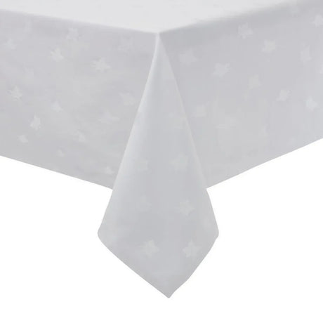GW456 Mitre Luxury Luxor Tablecloth Ivy Leaf White 1780 x 2300mm - JD Catering Equipment Solutions Ltd