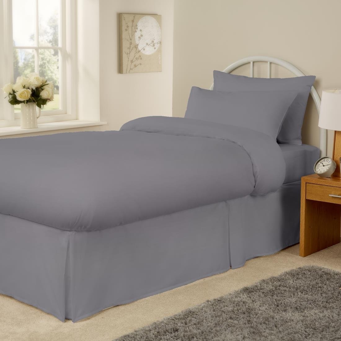 HB646 Mitre Essentials Spectrum Fitted Sheet Grey Double