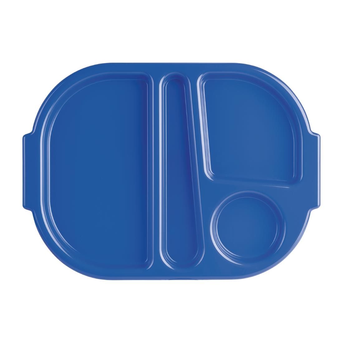 U038 Kristallon Large Polycarbonate Compartment Food Trays Blue 375mm