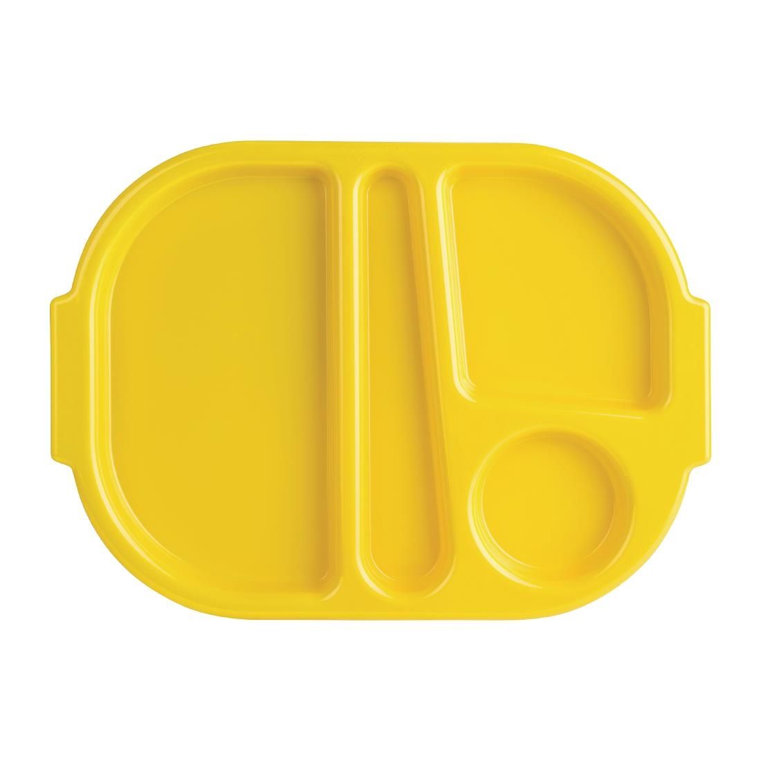 U039 Kristallon Large Polycarbonate Compartment Food Trays Yellow 375mm