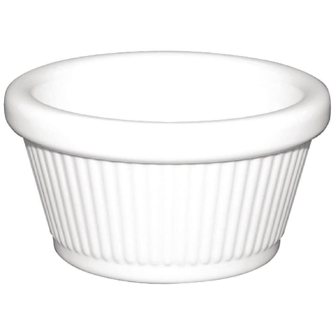 T700 Kristallon Melamine Fluted Ramekins White 70mm (Pack of 12)