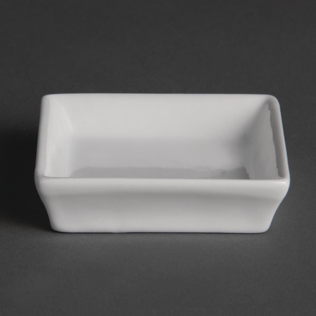 U180 Olympia Flat Square Miniature Dishes 80mm (Pack of 12)