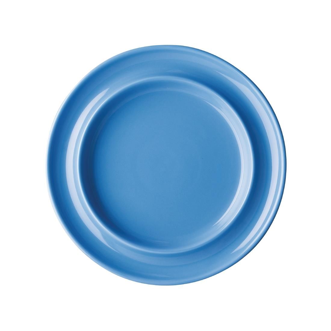 DW140 Olympia Heritage Raised Rim Plates Blue 203mm (Pack of 4)