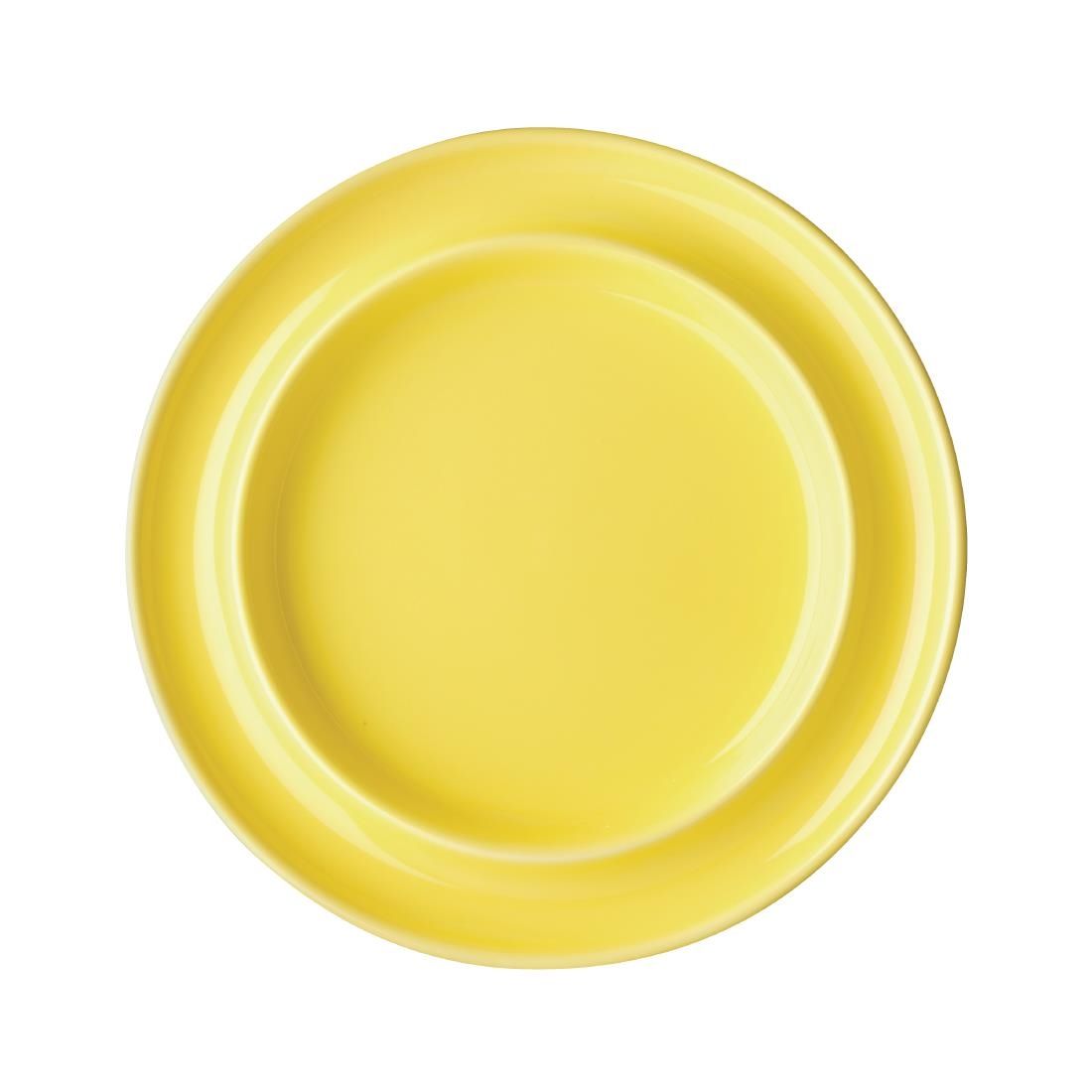 DW146 Olympia Heritage Raised Rim Plates Yellow 203mm (Pack of 4)