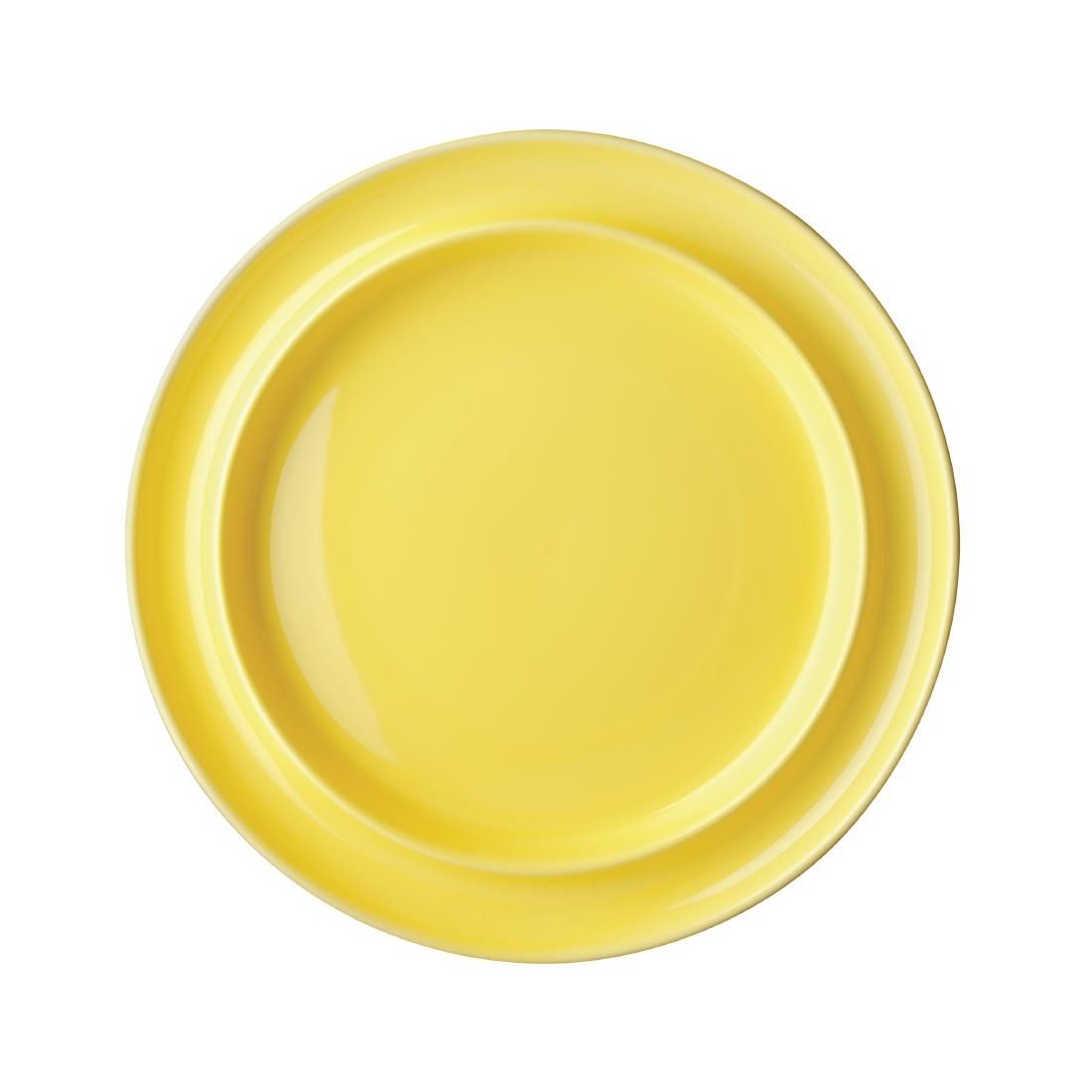 DW147 Olympia Heritage Raised Rim Plates Yellow 253mm (Pack of 4)