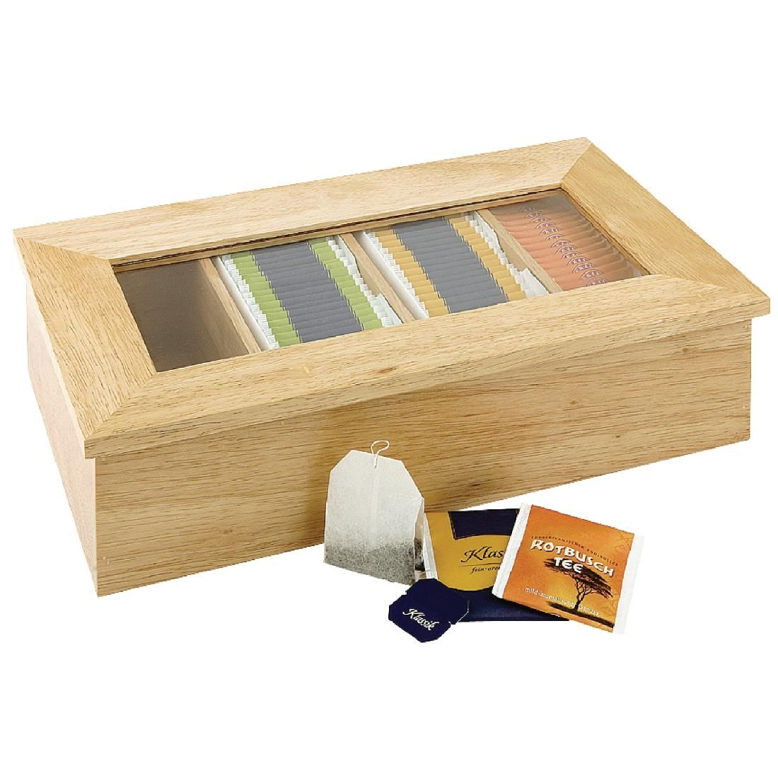 CB808 Olympia Hevea Wood Tea Box