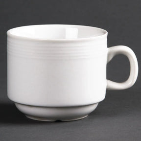 U084 Olympia Linear Stacking Tea Cups 200ml 7oz (Pack of 12) - JD Catering Equipment Solutions Ltd