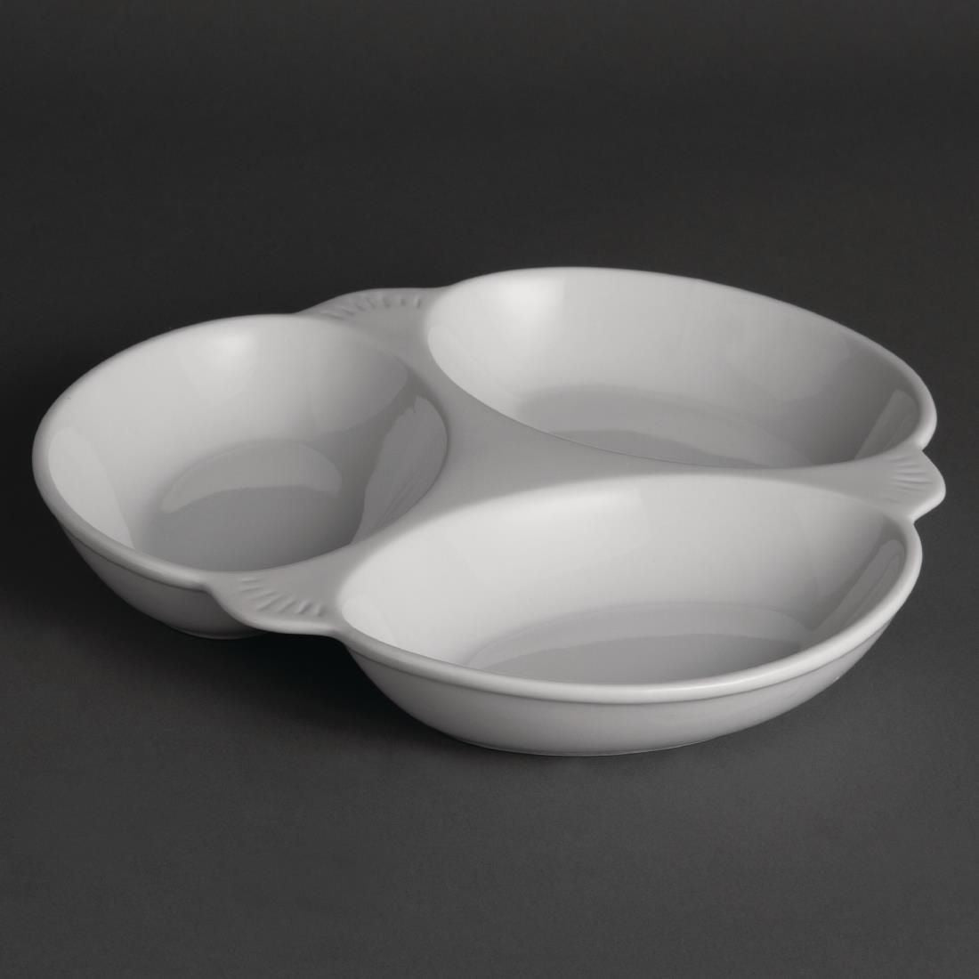 Y099 Olympia Vegetable Dishes 3 Section 250mm (Pack of 6)