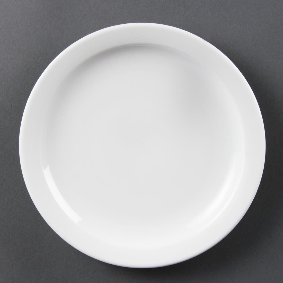 CB488 Olympia Whiteware Narrow Rimmed Plates 202mm (Pack of 12)
