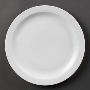 CB491 Olympia Whiteware Narrow Rimmed Plates 280mm (Pack of 6) - JD Catering Equipment Solutions Ltd