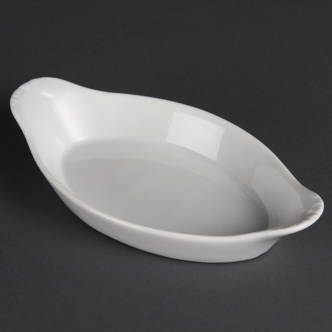 W441 Olympia Whiteware Oval Eared Dishes 204mm (Pack of 6)