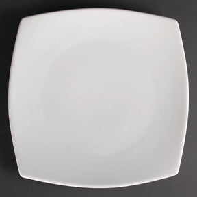 U172 Olympia Whiteware Rounded Square Plates 305mm (Pack of 6) - JD Catering Equipment Solutions Ltd