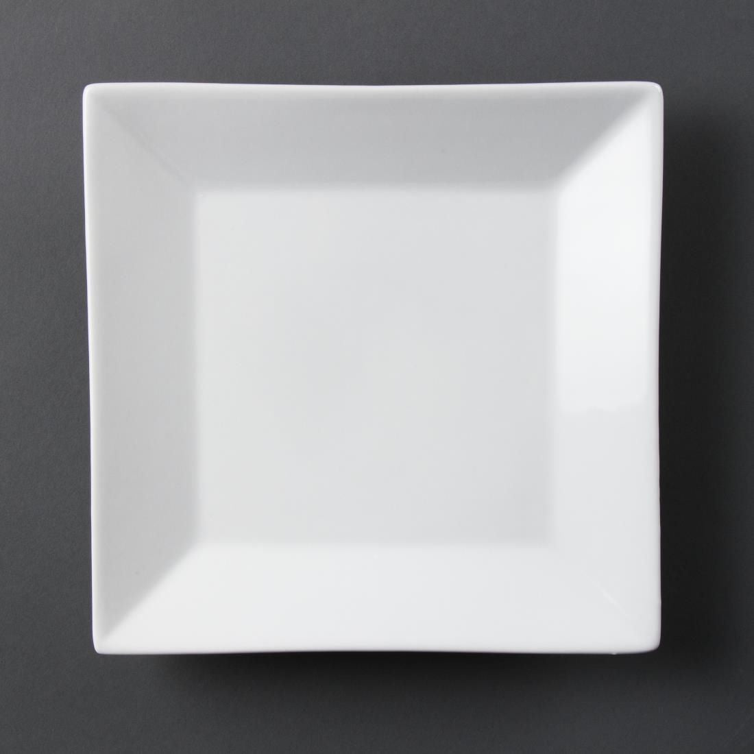 C360 Olympia Whiteware Square Plates Wide Rim 250mm (Pack of 6)
