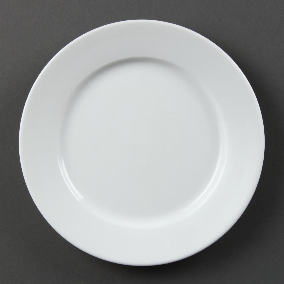 CB479 Olympia Whiteware Wide Rimmed Plates 202mm (Pack of 12)