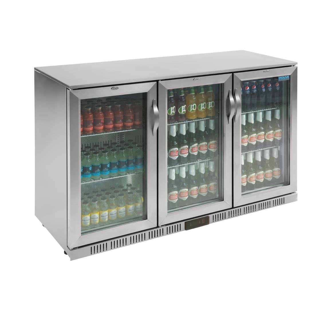 GL009 Polar G-Series Back Bar Cooler with Hinged Doors Stainless Steel 330Ltr GL009