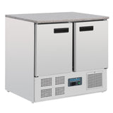 CL108 Polar G-Series Double Door Counter Fridge with Granite Work Top 240Ltr