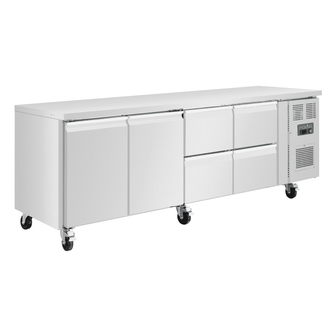 UA021 Polar U-Series Double Door and 4 Drawer Counter Fridge 476Ltr