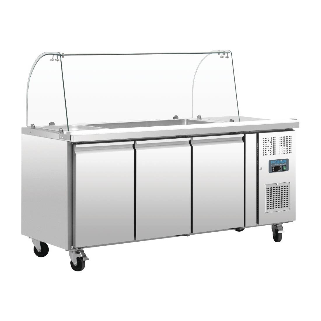CT394 Polar U-Series Triple Door Refrigerated Gastronorm Saladette Counter CT394