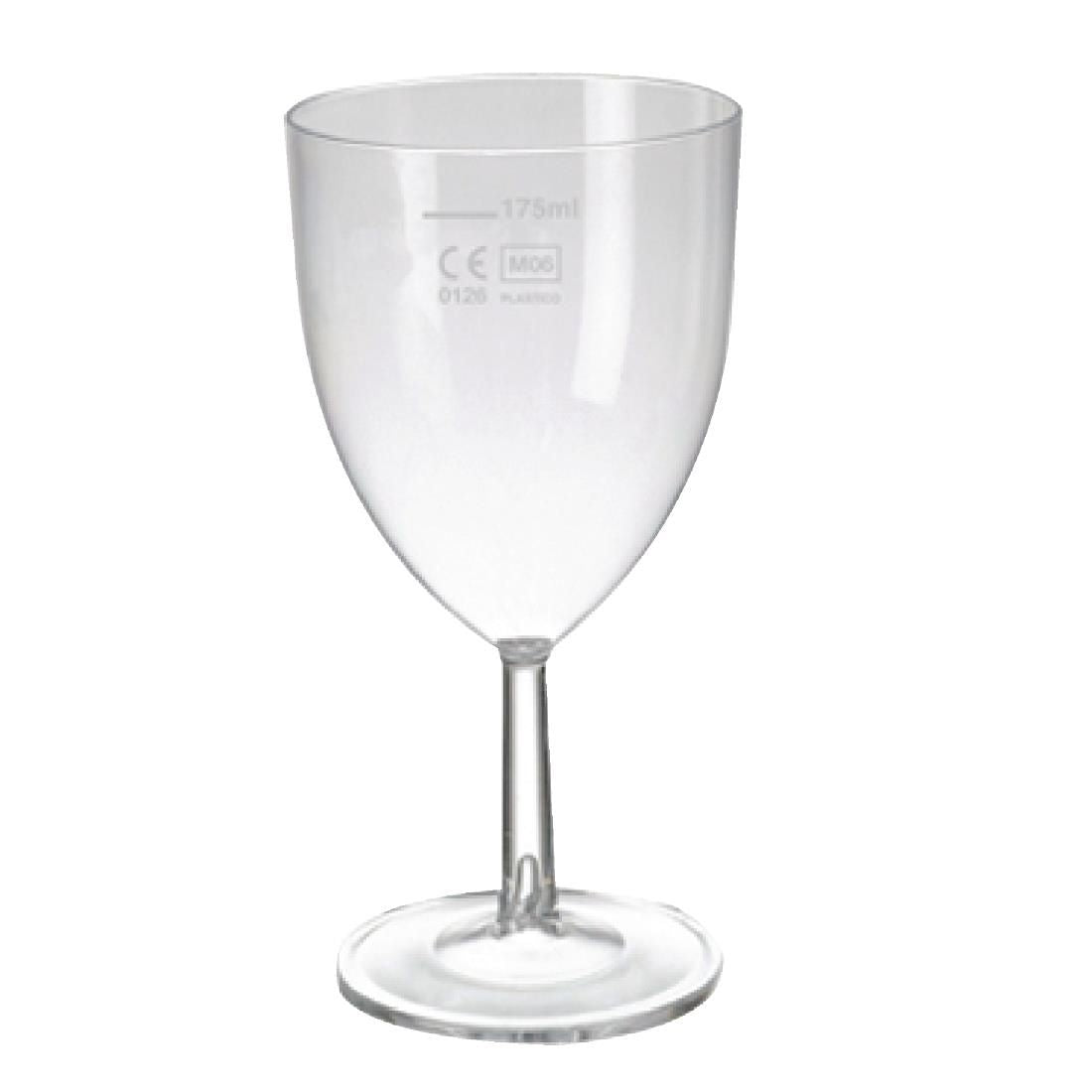 Polystyrene Wine Glasses 200ml CE Marked at 175ml (Pack of 48)