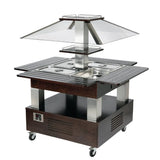 GP304 Roller Grill Chilled Salad Bar Square Dark Wood GP304 - JD Catering Equipment Solutions Ltd