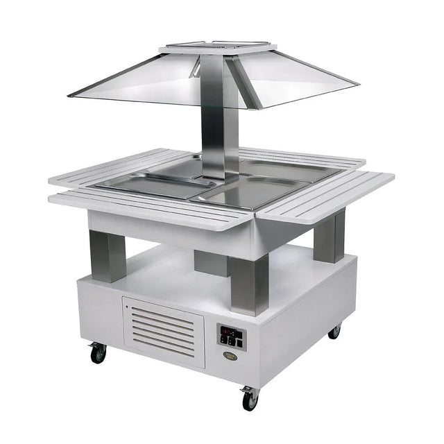 GP306 Roller Grill Chilled Salad Bar Square White Wood GP306 - JD Catering Equipment Solutions Ltd