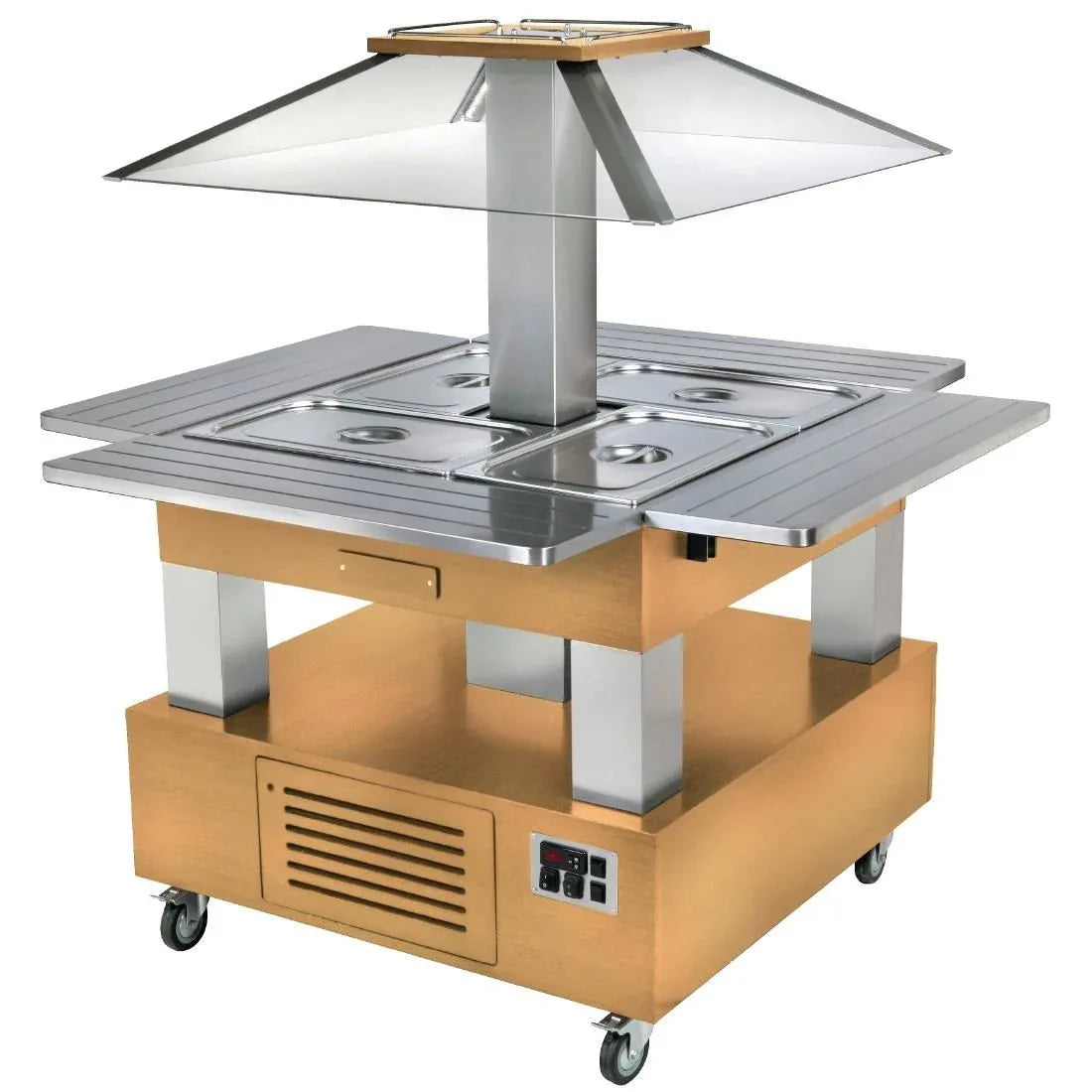 GP308 Roller Grill Heated Salad Bar Square Light Wood GP308 - JD Catering Equipment Solutions Ltd