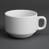 CG029 Royal Porcelain Classic White Stackable Tea Cups 200ml (Pack of 12)