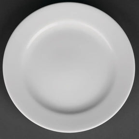 CG007 Royal Porcelain Classic White Wide Rim Plates 210mm (Pack of 12) - JD Catering Equipment Solutions Ltd