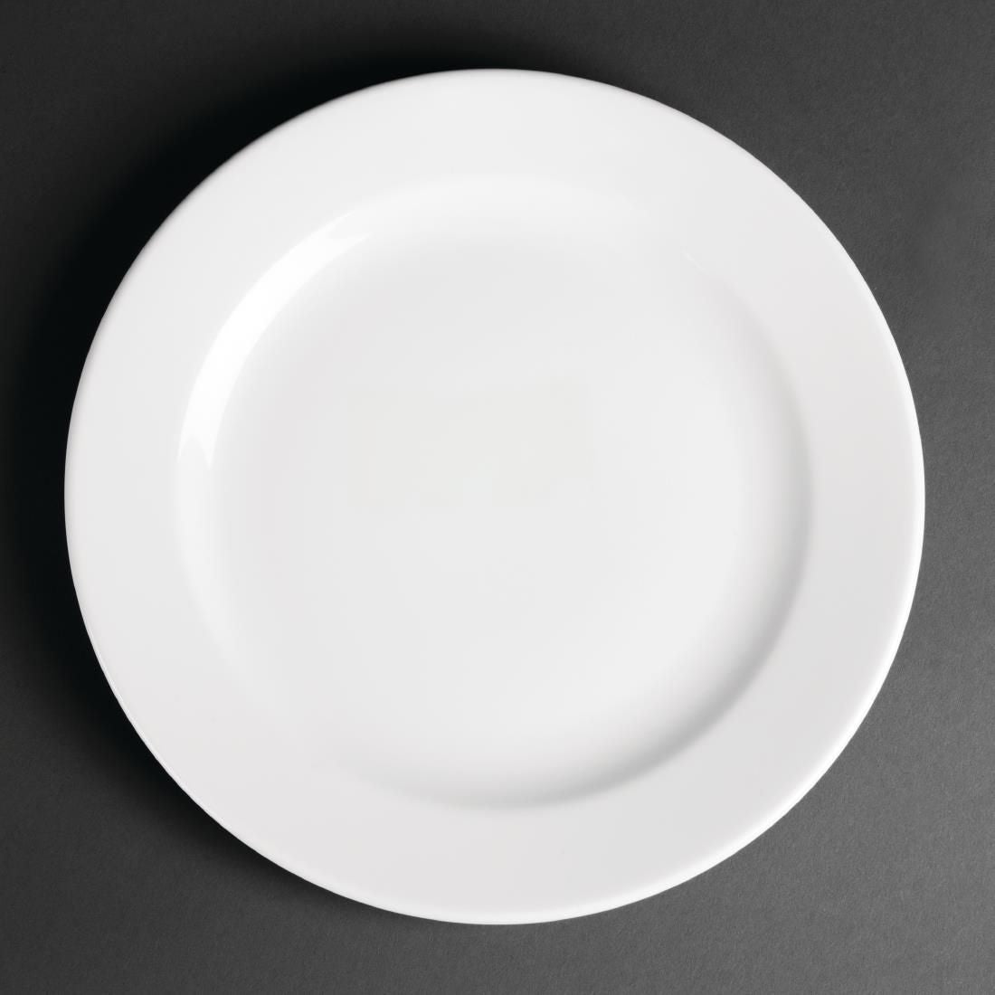 CG008 Royal Porcelain Classic White Wide Rim Plates 240mm (Pack of 12)