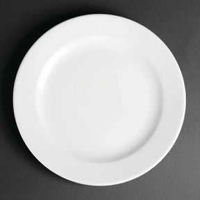 CG008 Royal Porcelain Classic White Wide Rim Plates 240mm (Pack of 12) - JD Catering Equipment Solutions Ltd
