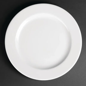 CG009 Royal Porcelain Classic White Wide Rim Plates 260mm (Pack of 12) - JD Catering Equipment Solutions Ltd
