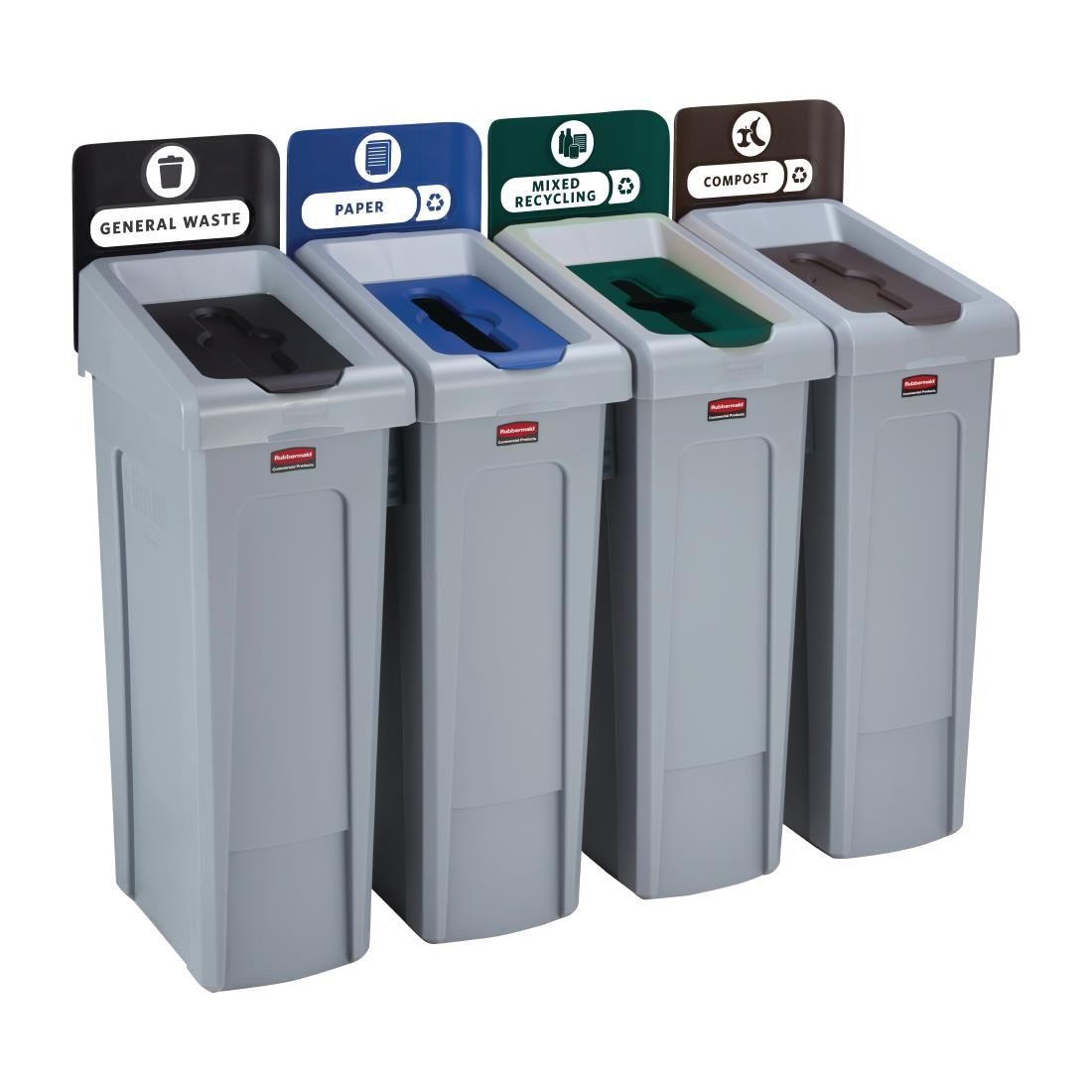 DY081 Rubbermaid Slim Jim Four Stream Recycling Station 87Ltr
