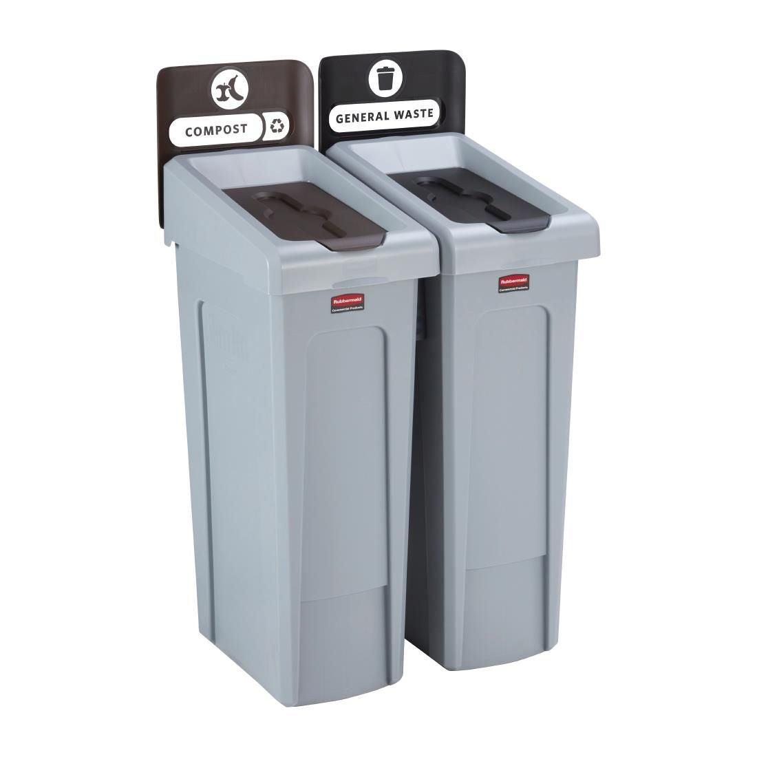 DY079 Rubbermaid Slim Jim Two Stream Recycling Station 87Ltr