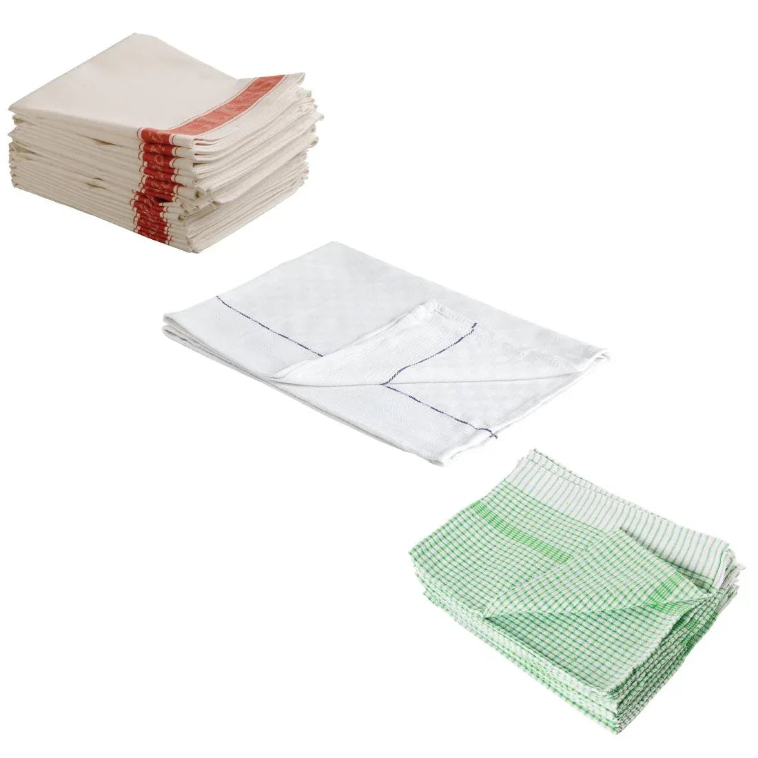 S636 Special Offer Cloths Bundle - Tea Towels, Waiting Cloths and Glass Cloths - JD Catering Equipment Solutions Ltd