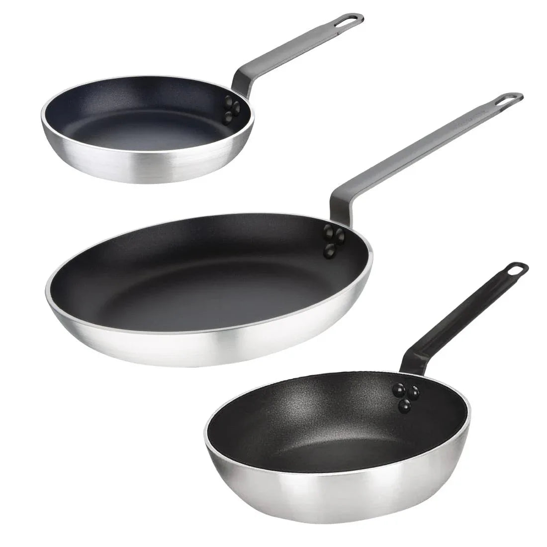 SA691 Vogue Cook Like A Pro 3-Piece Non-Stick Frying Pan and Saute Pan Set - JD Catering Equipment Solutions Ltd